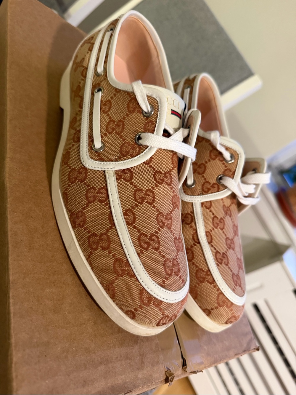 Gucci GG Canvas Boat Shoes